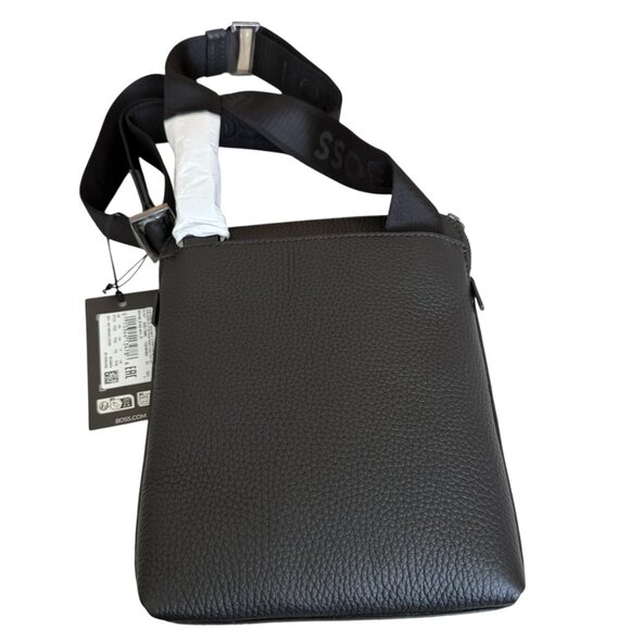 HUGO BOSS Morval_S All Leather Zip Env_O Bag 50517985 Black - Picture 15 of 16